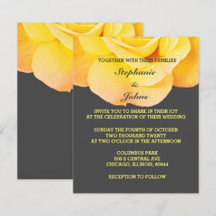 Floral Golden Yellow Orange Grey Grey Cool Wedding