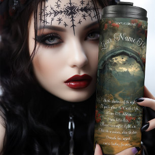 Floral Gothic Arch with Dracula's Castle Thermal Tumbler