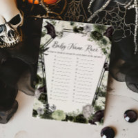Floral Gothic Baby Shower Baby Name Race Game