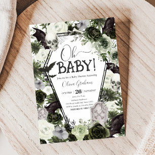 Floral Gothic Baby Shower Invitation