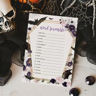 Floral Gothic Coffin Word Scramble Game