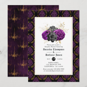 Floral Gothic Couples Shower Invitation