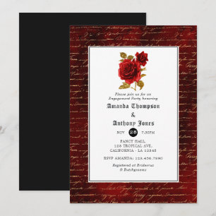 Floral Gothic Engagement Party Invitation