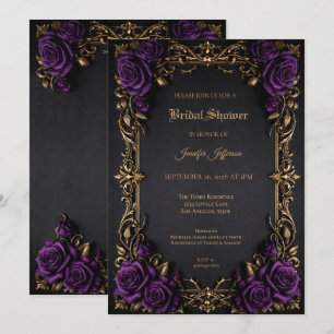 Floral Gothic Halloween Bridal Shower invitation