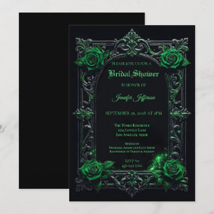 Floral Gothic Halloween Bridal Shower invitation
