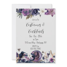 Floral Gothic Halloween Invitation