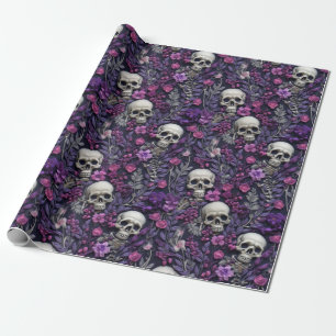 Floral Gothic Halloween Wrapping Paper