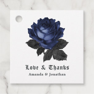 Floral Gothic Wedding Favour Tags