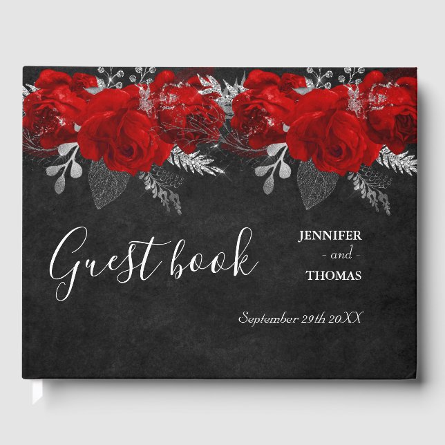 Floral Gothic wedding guest book (Front)