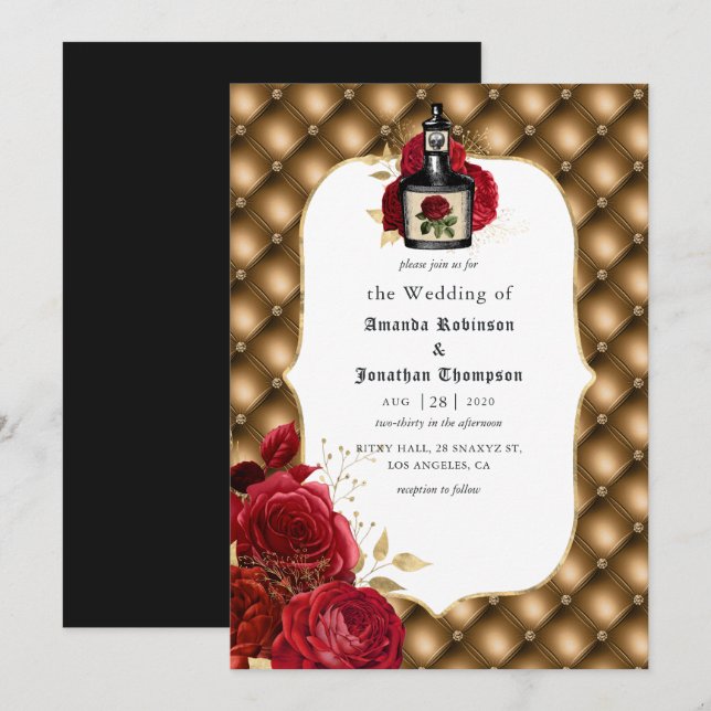 Floral Gothic Wedding Invitation (Front/Back)