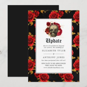 Floral Gothic Wedding Update Invitation
