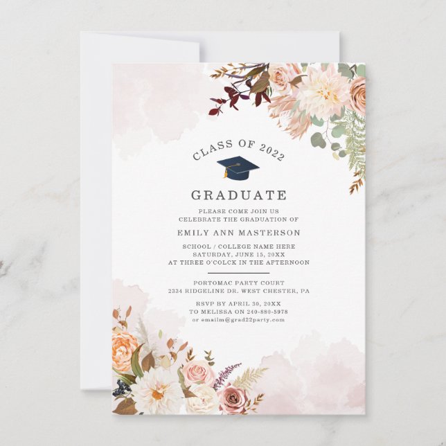 Floral Grad Party Graduation 2025 Invitation (Front)