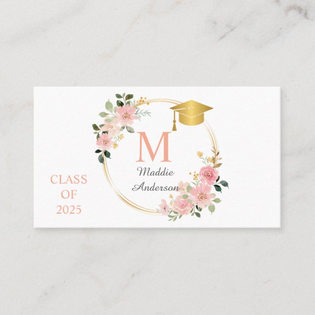 Floral Graduation Business Card (Front)