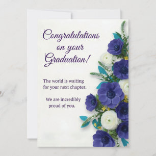 Floral Graduation Card Congratulations Card