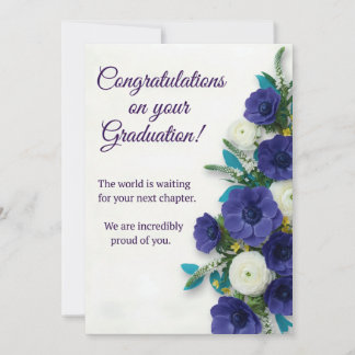 Floral Graduation Card Congratulations Card