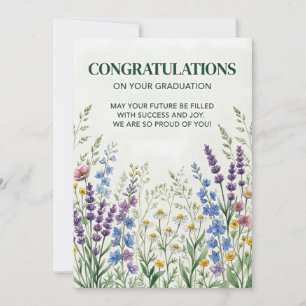 Floral Graduation Card Congratulations Daughter