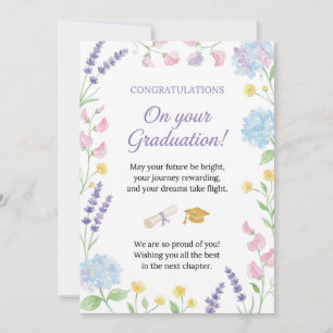 Floral Graduation Card: Elegant Congratulations fo Invitation