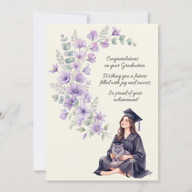 Floral Graduation Card for Her or Him (Front)