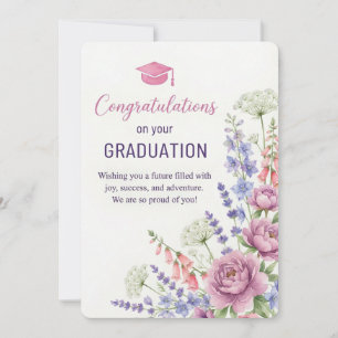 Floral Graduation Card Printable Congratulations