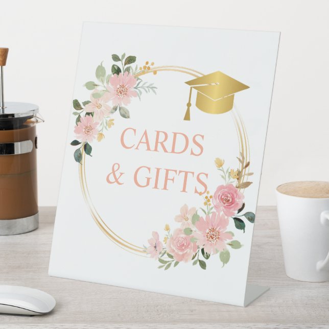 Floral Graduation Gift  Pedestal Sign (In SItu)