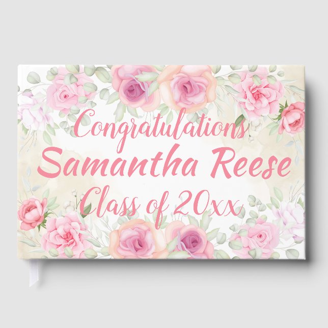 Floral Graduation Guest Book (Front)