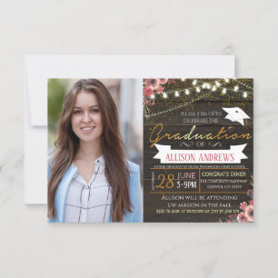 Floral Graduation Invitation