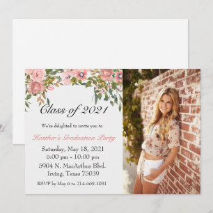 Floral Graduation Invitation