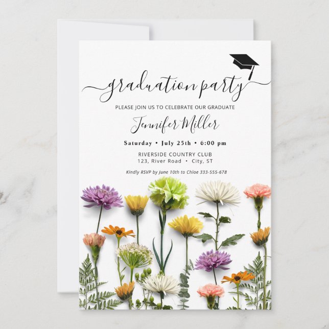 Floral Graduation Party and announcement (Front)