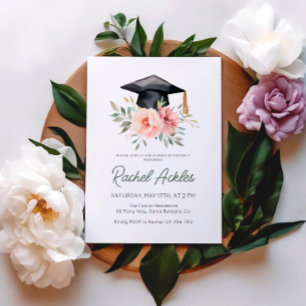 Floral Graduation Party Invitation, Girl Grad Invitation
