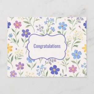 Floral graduation postcard