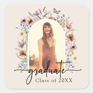 Floral Graduation Sticker
