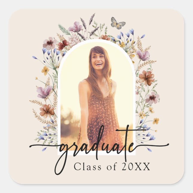 Floral Graduation Sticker (Front)