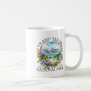 Floral Grand Teton National Park Hiking Camping Ou Coffee Mug