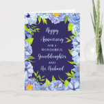 Floral Granddaughter and Her Husband Anniversary Card<br><div class="desc">Happy wedding anniversary card for granddaughter and her husband with beautiful vintage blue watercolor flowers,  and sentimental verse.</div>