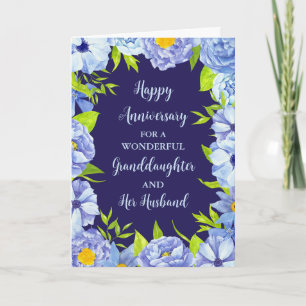 Floral Granddaughter and Her Husband Anniversary Card