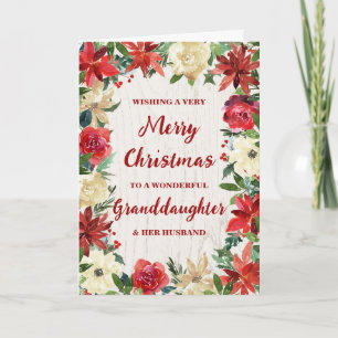 Floral Granddaughter and her Husband Christmas Card