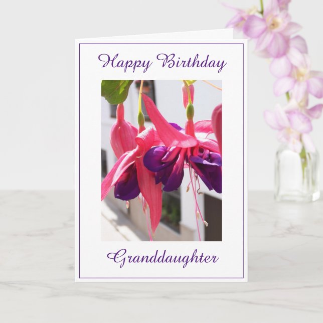 Floral Granddaughter Birthday Card (Orchid)