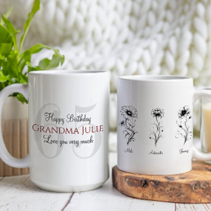 Floral Grandma Grandpa Sunflower Birthday  Coffee Mug