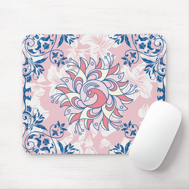 Floral Graphic Art, Rangoli Bright Life Mouse Mat (With Mouse)