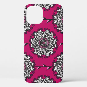 Floral Graphic Flowers Pink Seamless iPhone 12 Case