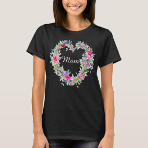 Floral Graphic Mum Flower Heart Print Ma Mama Bruh T-Shirt