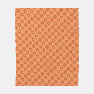Floral Graphical Red Flowers on any Colour Fleece Blanket