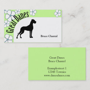 Floral Great Dane Business Card