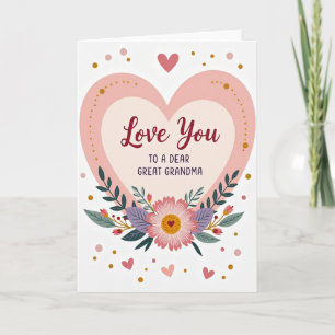 Floral Great Grandma Love Card