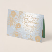 Floral Green Birthday Foil Card