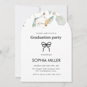 Floral Green Foliage Graduation Party Invitation