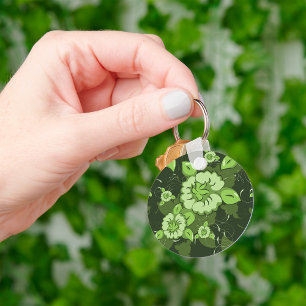 Floral Green Keychain