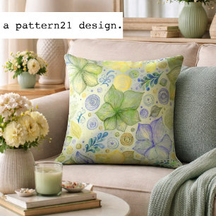 floral green pattern cushion