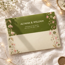 Floral Green & Pink Pressed Flower Vine