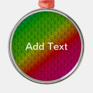 Floral Green Red Rainbow Gradient Diagonal Blend Metal Tree Decoration